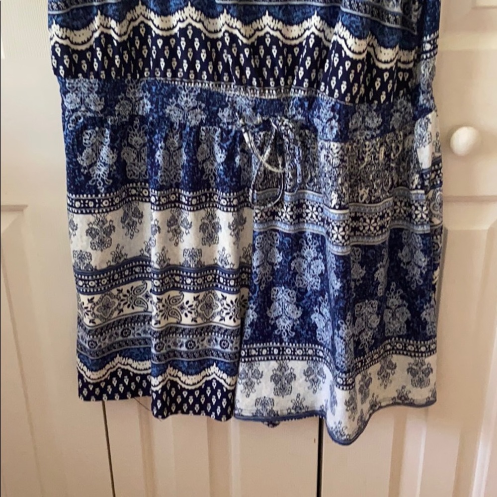 Blue Plus Size Pattern Romper - image 2